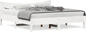 vidaXL fehér tömör fenyőfa ágy matrac nélkül 200 x 200 cm