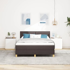 Boxspring ágy matraccal Sötétbarna 140x190 cm Szövet