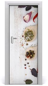 Fotótapéta ajtóra Zöldségek és fűszerek 75x205 cm