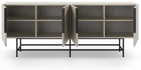 Krémszínű alacsony komód 200x77,5 cm Eldia – Marckeric