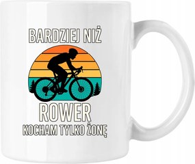 Bögre Kerékpár és feleség humor kerékpáros fehér 330ml