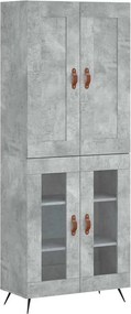 vidaXL betonszürke szerelt fa magasszekrény 69,5 x 34 x 180 cm