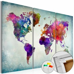 Kép parafán - World in Colors [Cork Map]