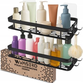 2x Zuhanytartó polc Függő Öntapadós Fali Fürdőszoba Zuhanyzó