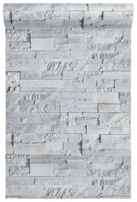 világosszürke kőhatású nem szőtt 3D tapéta 10 x 0,53 m