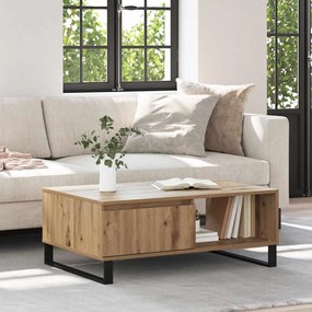 Dohányzóasztal fiókkal kézműves tölgy 90 x 60 x 35 cm Faanyag