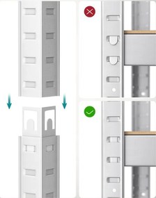 Fém tároló polcok szett(2db) 160x80x40 cm, ezüst