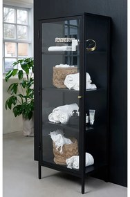 Fekete fém tálalószekrény 58x160 cm Carmel – Unique Furniture