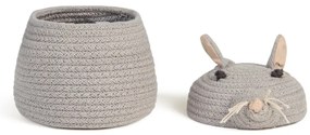 Szürke textil játéktároló kosár ø 15x15 cm Mini Renata the Rat – Lorena Canals