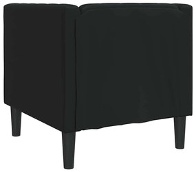 Chesterfield Kanapé Szék Fekete 71 x 74.5 x 70.5 cm Műbőr
