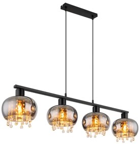 Globo 15839-4H - Csillár zsinóron CORRY 4xE27/9W/230V fekete