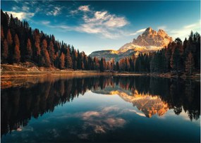 Kép - alpesi, olaszország, dolomitok, Antorno (üvegen) (70x50 cm)
