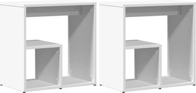 vidaXL 2 db fehér szerelt fa kisasztal 50 x 30 x 50 cm