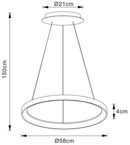 Lucide 46403/48/02 - VIDAL LED 48W/230V állítható fényerejű függeszték