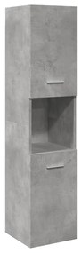 betonszürke szerelt fa függő fürdőszobaszekrény 30x30x130 cm