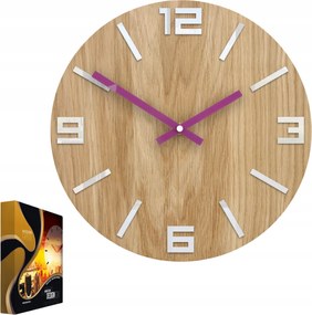 Falióra Fa Tölgy Akril Arabic Wood White&Violet Kerek