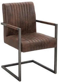 Szánkótalpas kéztámlás szék Boss vintage barna