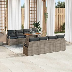 Kerti Kanapé Szett 9 pcs Szürke és Barna 100 x 55 x 73 cm