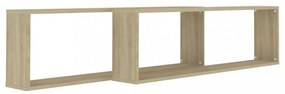 2 db sonoma tölgy színű szerelt fa fali polc 100 x 15 x 30 cm