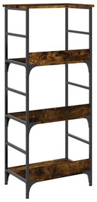 füstös tölgy színű szerelt fa könyvespolc 50 x 33 x 117,5 cm