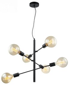 ITALUX MDM3582/6 BK - Csillár zsinóron MADALYN 6xE27/40W/230V