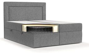 Szürke ágyneműtartós boxspring ágy 200x200 cm Imagine – Maison de Rêve