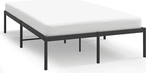 vidaXL fekete fém ágykeret 135 x 190 cm