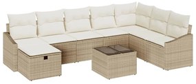 Kerti Kanapé Szett 9 pcs Bézs 55 x 62 x 69 cm Poli rattan