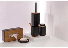 WENKO 25304100 - WC-szett ROTELLO 10x36 cm fekete/barna