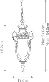 Elstead klasszikus kültéri függeszték philadelphia borostyán antik bronz elsph8-m-ob IP44