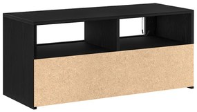 LED-es fekete tölgy TV szekrény 90x35x40 cm szerelt fából