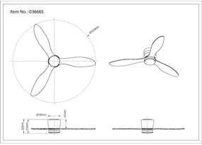 Globo 03666S - ARMANDO LED mennyezeti ventilátor 20W 3000-6500K DO-val