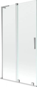 Mexen Velar L fürdőkádparaván 2-szárnyú toló 100 x 150 cm, átlátszó, króm - 896-100-003-01-01