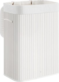 Bambusz szennyestartó kosár 72 literes összecsukható téglalap alakú 40x30x60 cm