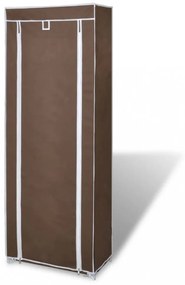 Szövet Cipősszekrény fedeles 57 x 29 x 162 cm Barna