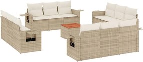 vidaXL 13 részes bézs polyrattan kerti ülőgarnitúra párnákkal
