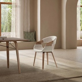 Bézs kárpitozott karfás étkezőfotel szett 2 db-os Elif – MOME