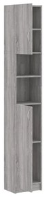szürke sonoma szerelt fa fürdőszobaszekrény 32 x 25,5 x 190 cm