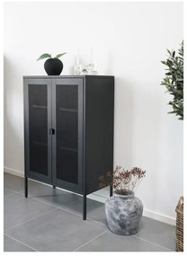 Fekete fém tálalószekrény 80x120 cm Melbourne – House Nordic