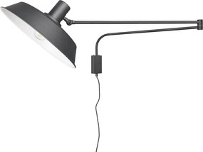 Matt fekete konnektorhoz csatlakoztatható fali lámpa hajlítható szerkezettel ø 35,5 cm Bolder – Trio