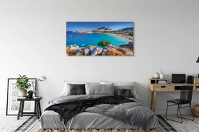 Canvas képek Görögország Coast tengerpart panoráma 125x50 cm