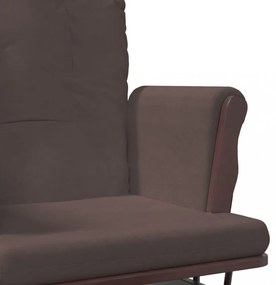 barna szövet siklófotel zsámollyal