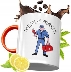 Narancssárga Bögre Vízvezeték Szerelőnek Ajándék fényképes nyomattal