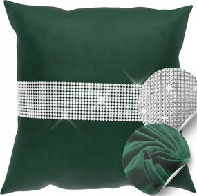 Párnahuzat, 40x40 cm, velúr, dekoratív flitterekkel, velvet, kész