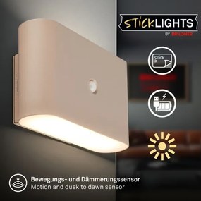 Briloner 3878011 - LED tölthető fali lámpa érzékelővel CHAT LED/3W/5V 2000 mAh bézs