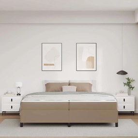 Ágykeret matraccal matracmal Cappuccino 200 x 200 cm Műbőr