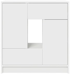 fehér komód fiókokkal és ajtókkal 70,5x34x74,5 cm