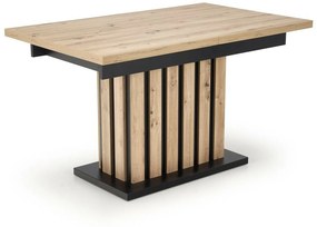 Asztal Houston 1398Fekete, Artisan tölgy, 76x80x130cm, Hosszabbíthatóság, Laminált forgácslap, Laminált forgácslap