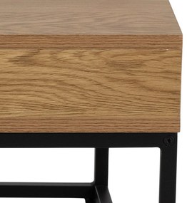 Sötét natúr színű dohányzóasztal tölgyfa dekoros asztallappal 80x80 cm Willford – Actona