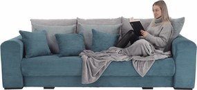 Extra tágas kanapé, kék, menta, világosszürke színű, GILEN BIG SOFA